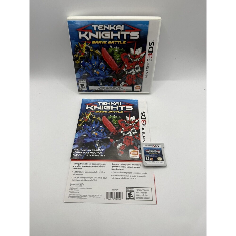 Tenkai Knights Brave Battle Nintendo 3DS Game Complete CIB Tested E10+ Namco
